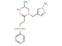 N-isobutyl-N-[(1-methyl-1H-pyrazol-4-yl)methyl]-3-(phenylsulfonyl)propanamide