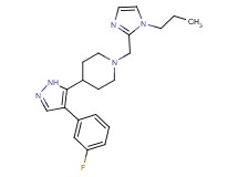 4-[4-(3-fluorophenyl)-1H-pyrazol-5-yl]-1-[(1-propyl-1H-imidazol-2-yl)methyl]piperidine