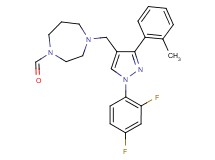 4-{[1-(2,4-difluorophenyl)-3-(2-methylphenyl)-1H-pyrazol-4-yl]methyl}-1,4-diazepane-1-carbaldehyde