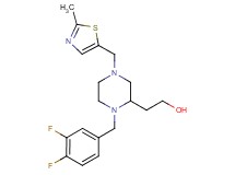 2-{1-(3,4-difluorobenzyl)-4-[(2-methyl-1,3-thiazol-5-yl)methyl]-2-piperazinyl}ethanol