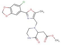 methyl (1-{[2-(6-chloro-1,3-benzodioxol-5-yl)-5-methyl-1,3-oxazol-4-yl]methyl}-3-oxo-2-piperazinyl)acetate