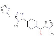 4-[4-methyl-5-(1H-pyrazol-1-ylmethyl)-4H-1,2,4-triazol-3-yl]-1-[(1-methyl-1H-pyrrol-2-yl)carbonyl]piperidine