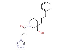 {3-(3-phenylpropyl)-1-[3-(1H-tetrazol-1-yl)propanoyl]-3-piperidinyl}methanol