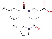 (3S*,5R*)-1-(3,5-dimethylbenzoyl)-5-(1-pyrrolidinylcarbonyl)-3-piperidinecarboxylic acid