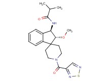 N-[(2R*,3R*)-2-methoxy-1'-(1,2,5-thiadiazol-3-ylcarbonyl)-2,3-dihydrospiro[indene-1,4'-piperidin]-3-yl]-2-methylpropanamide