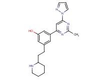 3-[2-methyl-6-(1H-pyrazol-1-yl)pyrimidin-4-yl]-5-(2-piperidin-2-ylethyl)phenol