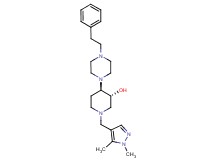 (3R*,4R*)-1-[(1,5-dimethyl-1H-pyrazol-4-yl)methyl]-4-[4-(2-phenylethyl)-1-piperazinyl]-3-piperidinol
