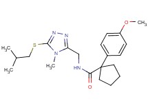N-{[5-(isobutylthio)-4-methyl-4H-1,2,4-triazol-3-yl]methyl}-1-(4-methoxyphenyl)cyclopentanecarboxamide