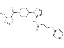 N-(1-{1-[(4-methyl-1,3-oxazol-5-yl)carbonyl]-4-piperidinyl}-1H-pyrazol-5-yl)-4-phenylbutanamide