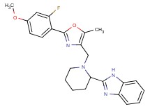 2-(1-{[2-(2-fluoro-4-methoxyphenyl)-5-methyl-1,3-oxazol-4-yl]methyl}-2-piperidinyl)-1H-benzimidazole
