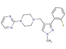 2-(4-{[3-(2-fluorophenyl)-1-methyl-1H-pyrazol-4-yl]methyl}-1-piperazinyl)pyrimidine