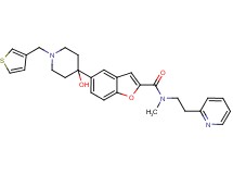 5-[4-hydroxy-1-(3-thienylmethyl)-4-piperidinyl]-N-methyl-N-[2-(2-pyridinyl)ethyl]-1-benzofuran-2-carboxamide