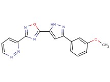 3-{5-[3-(3-methoxyphenyl)-1H-pyrazol-5-yl]-1,2,4-oxadiazol-3-yl}pyridazine