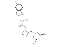 2-(5-{[(2R*,6S*)-2,6-dimethyl-4-morpholinyl]methyl}-1H-tetrazol-1-yl)-N-[(5-fluoro-1H-indol-2-yl)methyl]-N-methylacetamide