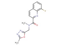 8-fluoro-N-methyl-N-[(5-methyl-1,3,4-oxadiazol-2-yl)methyl]-2-quinolinecarboxamide