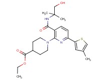 ethyl 1-[3-{[(2-hydroxy-1,1-dimethylethyl)amino]carbonyl}-6-(4-methyl-2-thienyl)-2-pyridinyl]-4-piperidinecarboxylate