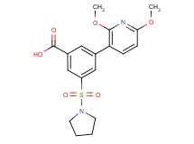 3-(2,6-dimethoxypyridin-3-yl)-5-(pyrrolidin-1-ylsulfonyl)benzoic acid