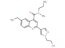 6-ethyl-2-[1-(2-hydroxyethyl)-1H-pyrazol-4-yl]-N-methyl-N-propylquinoline-4-carboxamide
