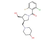 1-{[(3R*,4R*)-1-(2-chloro-6-fluorobenzoyl)-4-(hydroxymethyl)pyrrolidin-3-yl]methyl}piperidin-4-ol