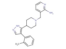 3-({4-[4-(2-methylphenyl)-1H-pyrazol-5-yl]piperidin-1-yl}methyl)pyridin-2-amine