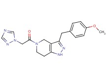 3-(4-methoxybenzyl)-5-(1H-1,2,4-triazol-1-ylacetyl)-4,5,6,7-tetrahydro-1H-pyrazolo[4,3-c]pyridine