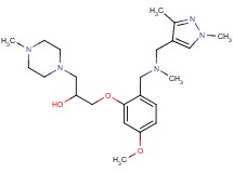 1-(2-{[[(1,3-dimethyl-1H-pyrazol-4-yl)methyl](methyl)amino]methyl}-5-methoxyphenoxy)-3-(4-methyl-1-piperazinyl)-2-propanol