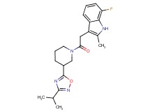 7-fluoro-3-{2-[3-(3-isopropyl-1,2,4-oxadiazol-5-yl)-1-piperidinyl]-2-oxoethyl}-2-methyl-1H-indole