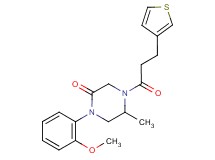 1-(2-methoxyphenyl)-5-methyl-4-[3-(3-thienyl)propanoyl]-2-piperazinone
