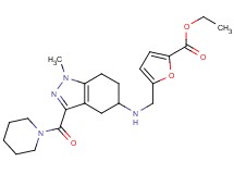 ethyl 5-({[1-methyl-3-(1-piperidinylcarbonyl)-4,5,6,7-tetrahydro-1H-indazol-5-yl]amino}methyl)-2-furoate