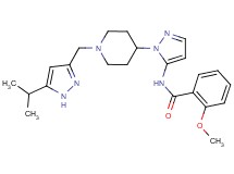 N-(1-{1-[(5-isopropyl-1H-pyrazol-3-yl)methyl]-4-piperidinyl}-1H-pyrazol-5-yl)-2-methoxybenzamide