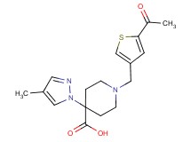 1-[(5-acetyl-3-thienyl)methyl]-4-(4-methyl-1H-pyrazol-1-yl)piperidine-4-carboxylic acid