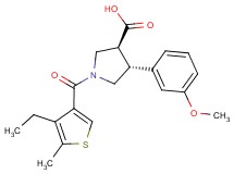 (3S*,4R*)-1-[(4-ethyl-5-methyl-3-thienyl)carbonyl]-4-(3-methoxyphenyl)pyrrolidine-3-carboxylic acid