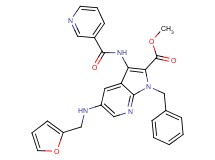 methyl 1-benzyl-5-[(2-furylmethyl)amino]-3-[(3-pyridinylcarbonyl)amino]-1H-pyrrolo[2,3-b]pyridine-2-carboxylate