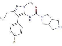 (3aR*,6aS*)-N-[3-ethyl-4-(4-fluorophenyl)-1-methyl-1H-pyrazol-5-yl]hexahydropyrrolo[3,4-c]pyrrole-2(1H)-carboxamide hydrochloride formate
