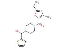 {1-[(2-ethyl-4-methyl-1,3-oxazol-5-yl)carbonyl]piperidin-4-yl}(2-thienyl)methanol