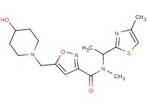 5-[(4-hydroxypiperidin-1-yl)methyl]-N-methyl-N-[1-(4-methyl-1,3-thiazol-2-yl)ethyl]isoxazole-3-carboxamide