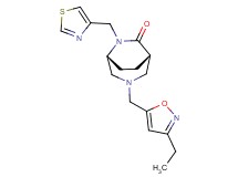 (1S*,5R*)-3-[(3-ethyl-5-isoxazolyl)methyl]-6-(1,3-thiazol-4-ylmethyl)-3,6-diazabicyclo[3.2.2]nonan-7-one