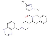 N,1,3-trimethyl-N-{2-phenyl-1-[1-(5-quinoxalinylmethyl)-4-piperidinyl]ethyl}-1H-pyrazole-5-carboxamide
