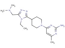 4-(4-{5-[(dimethylamino)methyl]-4-ethyl-4H-1,2,4-triazol-3-yl}piperidin-1-yl)-6-methylpyrimidin-2-amine