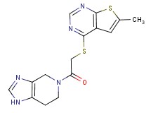 6-methyl-4-{[2-oxo-2-(1,4,6,7-tetrahydro-5H-imidazo[4,5-c]pyridin-5-yl)ethyl]thio}thieno[2,3-d]pyrimidine