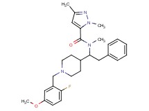 N-{1-[1-(2-fluoro-5-methoxybenzyl)-4-piperidinyl]-2-phenylethyl}-N,1,3-trimethyl-1H-pyrazole-5-carboxamide