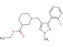 ethyl 1-{[3-(2-fluorophenyl)-1-methyl-1H-pyrazol-4-yl]methyl}-3-piperidinecarboxylate