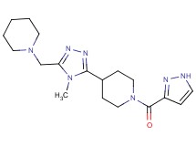 4-[4-methyl-5-(piperidin-1-ylmethyl)-4H-1,2,4-triazol-3-yl]-1-(1H-pyrazol-3-ylcarbonyl)piperidine