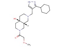 (4aR*,8aR*)-2-[(3-cyclohexyl-1H-pyrazol-4-yl)methyl]-7-(methoxyacetyl)octahydro-2,7-naphthyridin-4a(2H)-ol