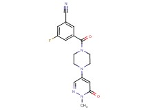 3-fluoro-5-{[4-(1-methyl-6-oxo-1,6-dihydro-4-pyridazinyl)-1-piperazinyl]carbonyl}benzonitrile