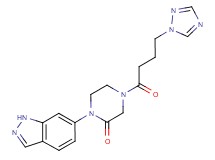 1-(1H-indazol-6-yl)-4-[4-(1H-1,2,4-triazol-1-yl)butanoyl]-2-piperazinone
