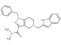 1-benzyl-5-(1H-indol-2-ylmethyl)-N,N-dimethyl-4,5,6,7-tetrahydro-1H-pyrazolo[4,3-c]pyridine-3-carboxamide