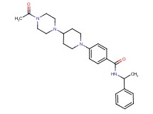 4-[4-(4-acetyl-1-piperazinyl)-1-piperidinyl]-N-(1-phenylethyl)benzamide