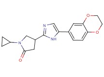 1-cyclopropyl-4-[5-(2,3-dihydro-1,4-benzodioxin-6-yl)-1H-imidazol-2-yl]-2-pyrrolidinone