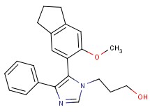 3-[5-(6-methoxy-2,3-dihydro-1H-inden-5-yl)-4-phenyl-1H-imidazol-1-yl]propan-1-ol